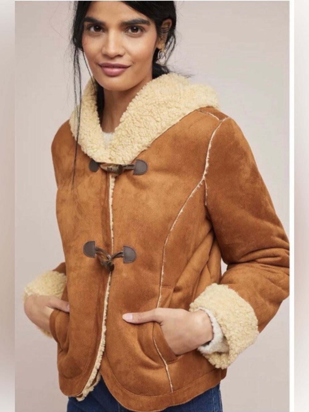 Anthropology cropped suede jacket by ett:twa